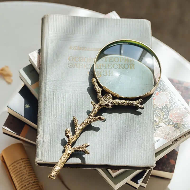 Antique-Style Gold Branch Magnifying Glass