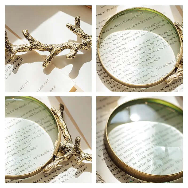 Antique-Style Gold Branch Magnifying Glass