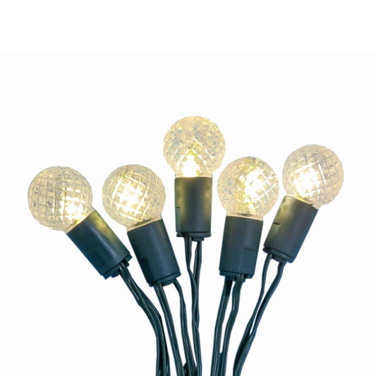 20-Light Battery Operated Warm White Berry Bulb Fairy Lights With Green Wire