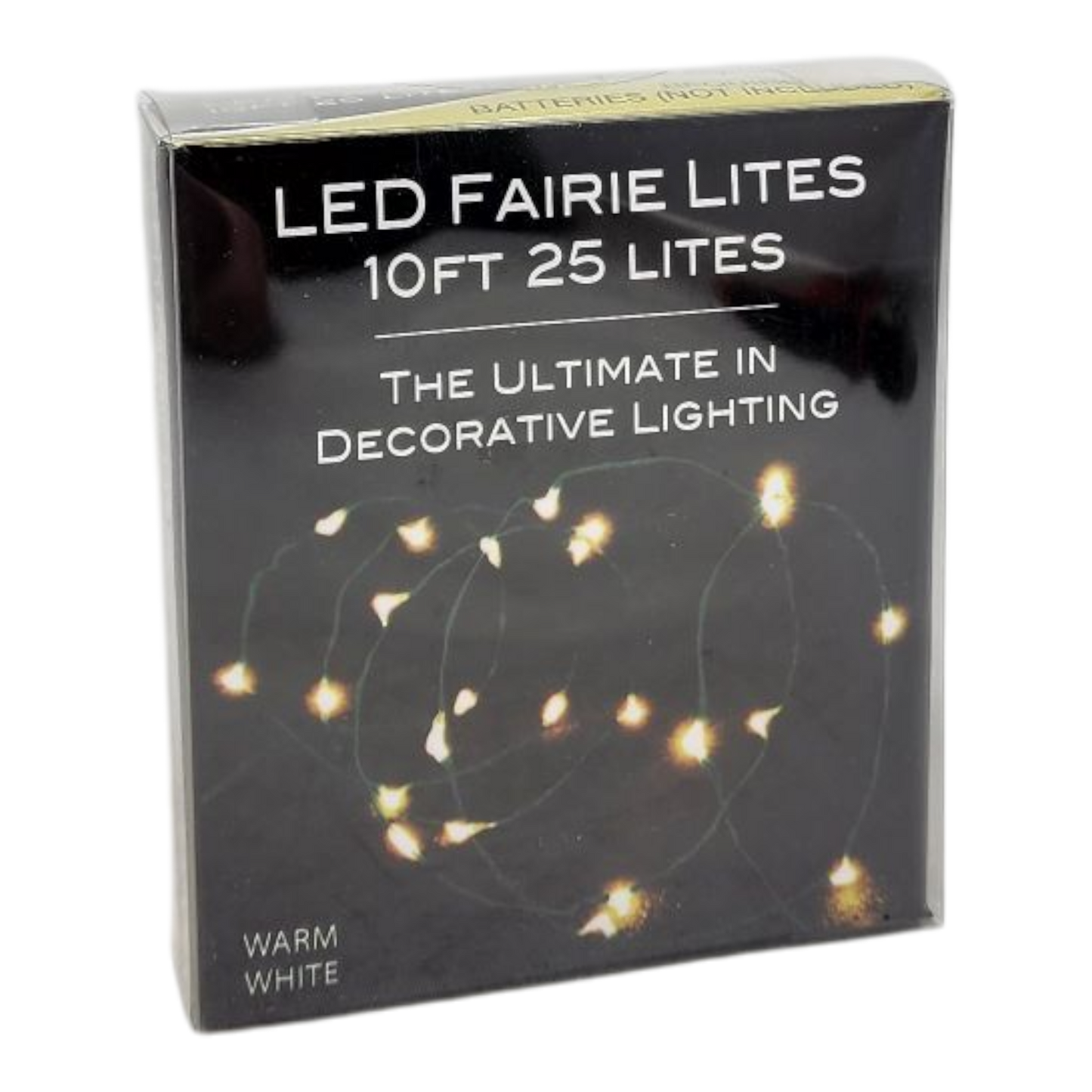 10' Battery Operated 25-Light Warm White Fairy LED Green Wire Light Set