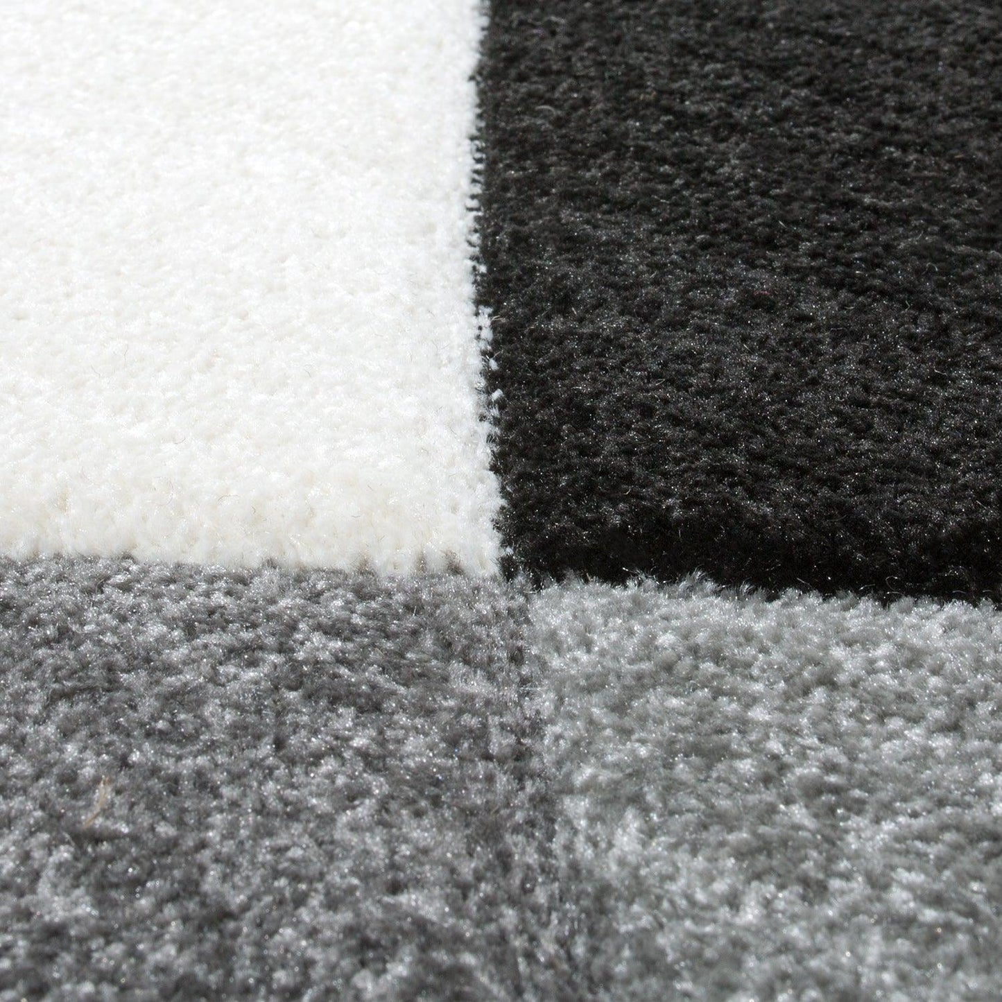 Area Rug Madeira Abstract Curved Pattern - Black White