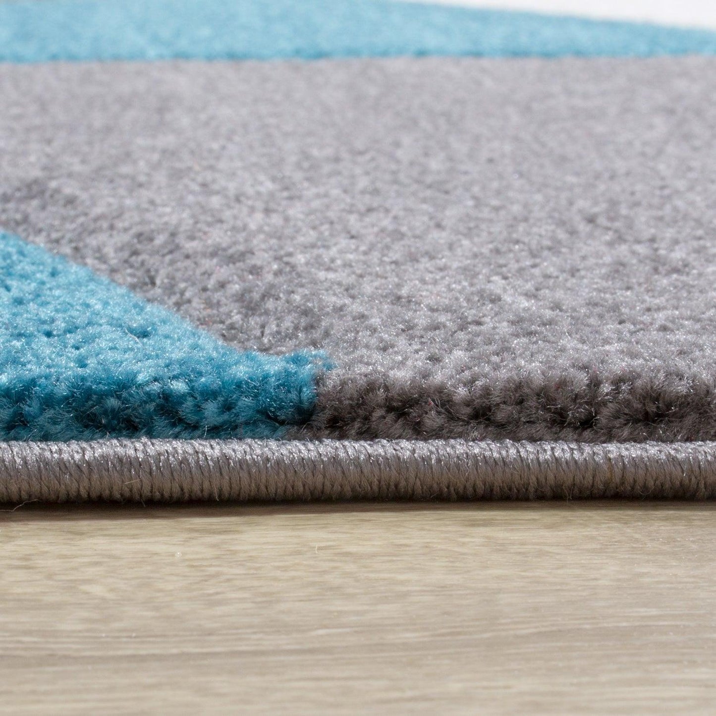 Area Rug Madeira Abstract Curved Pattern - Grey Blue