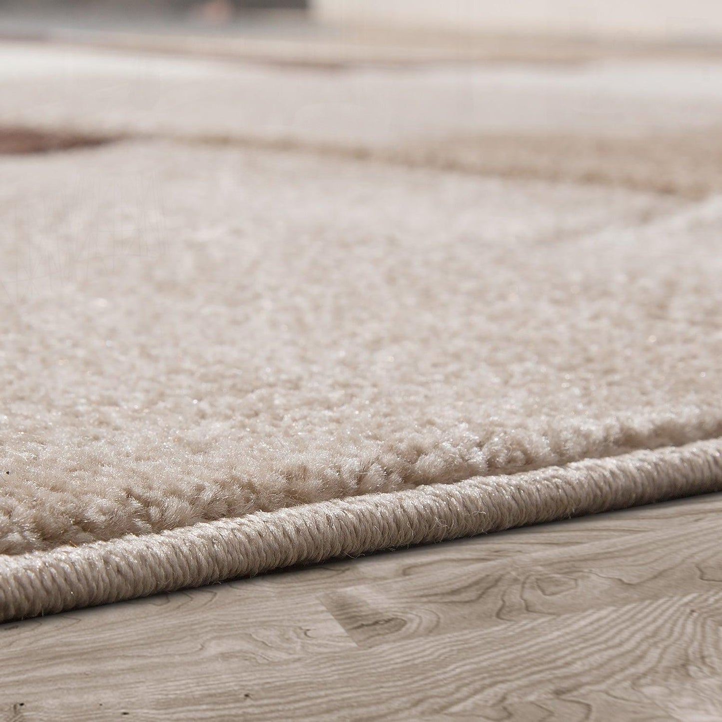 Area Rug Madeira Checkered with Contour Cut - Brown