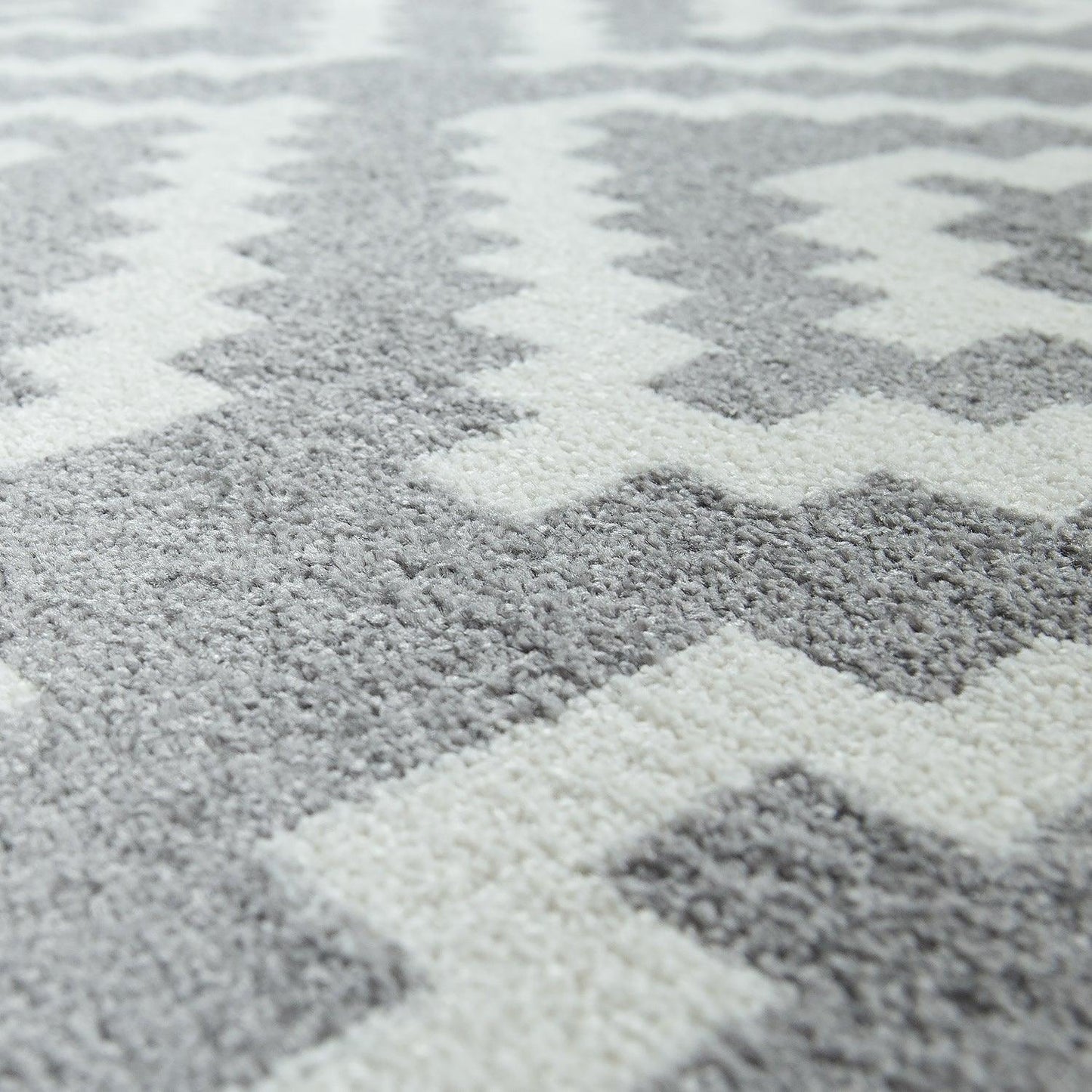 Area Rug Stella Moroccan Diamond Pattern - Pastel Grey White