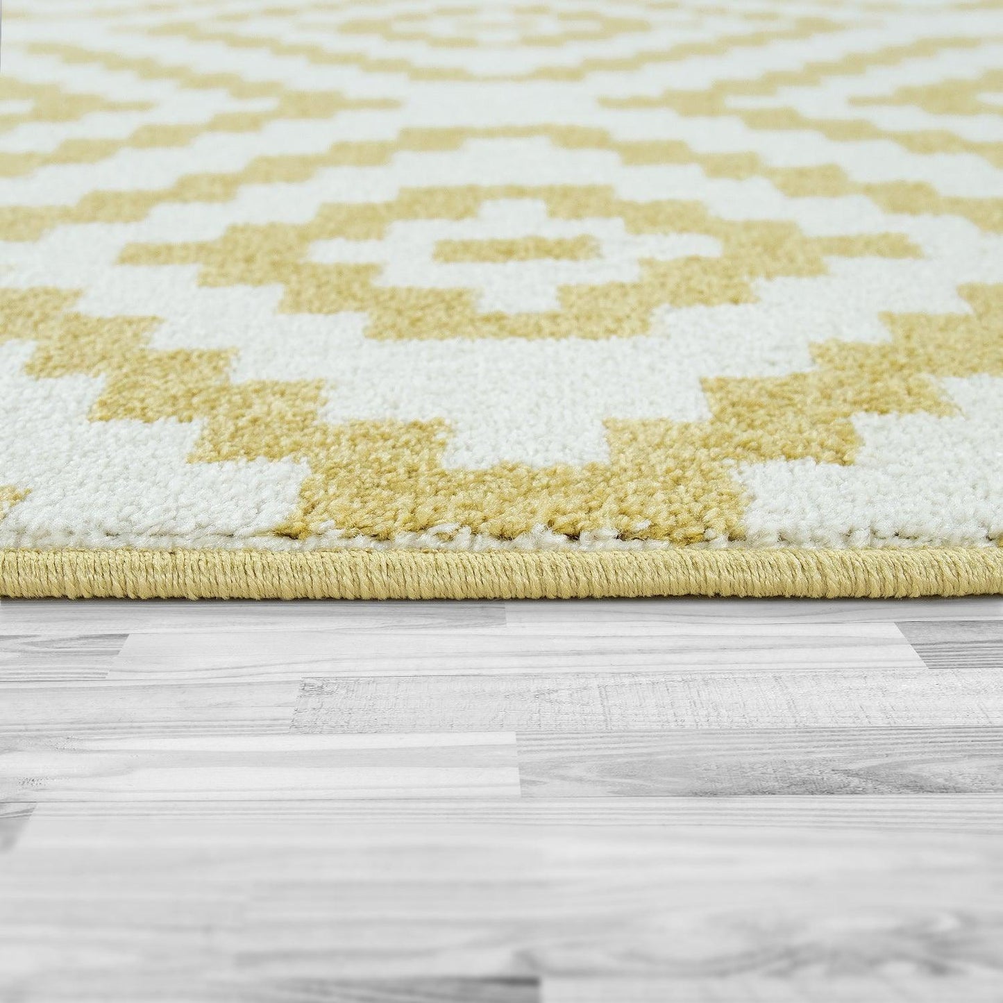 Area Rug Stella Moroccan Diamond Pattern - Pastel Yellow-White