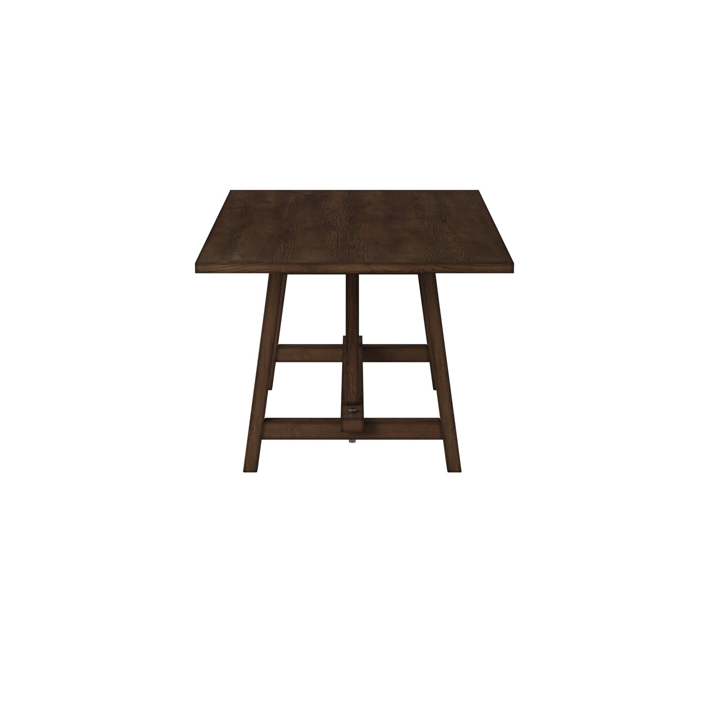 Arendal Trestle Dining Table in Dark Burnished Oak, showcasing rustic and industrial style.