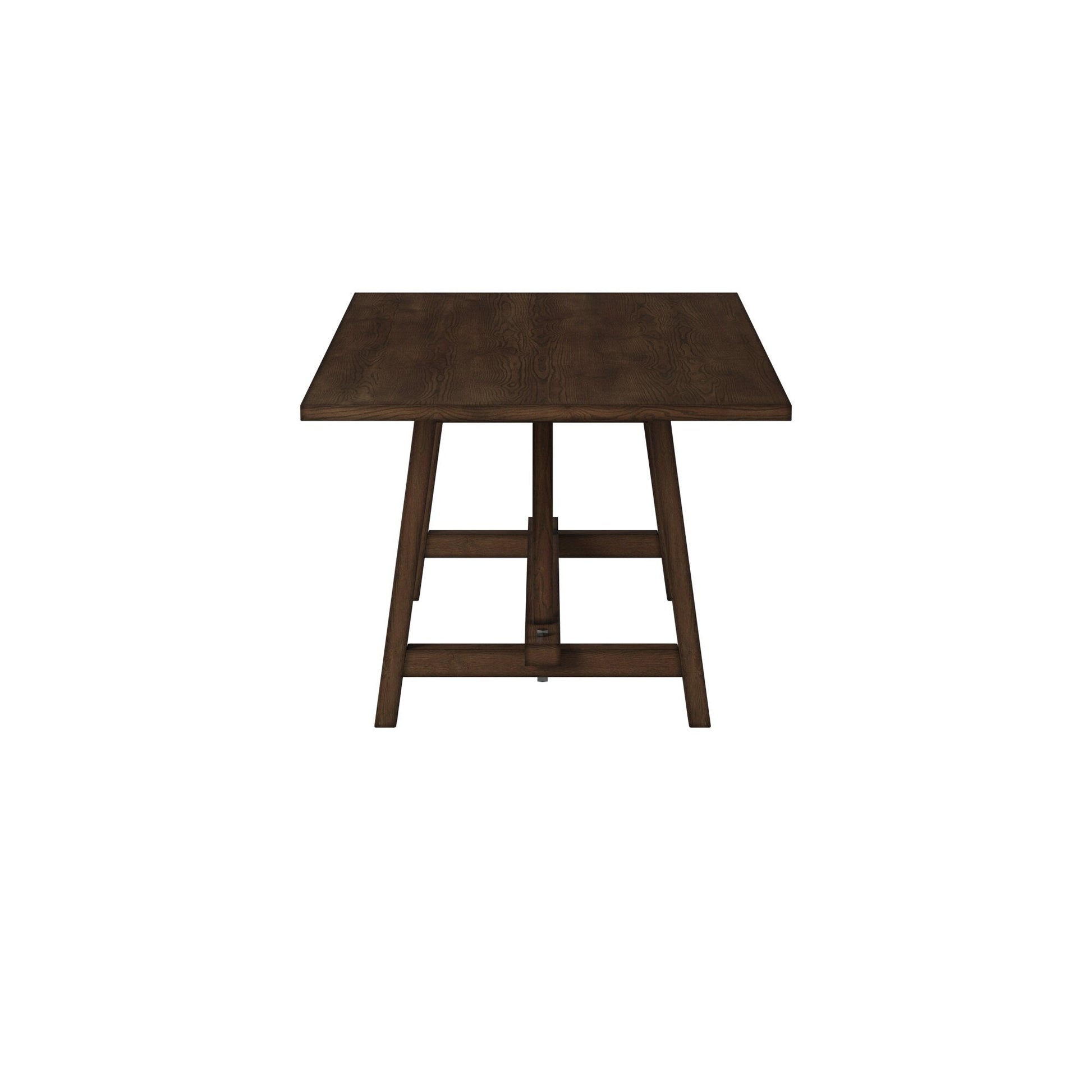 Arendal Trestle Dining Table in Dark Burnished Oak, showcasing rustic and industrial style.