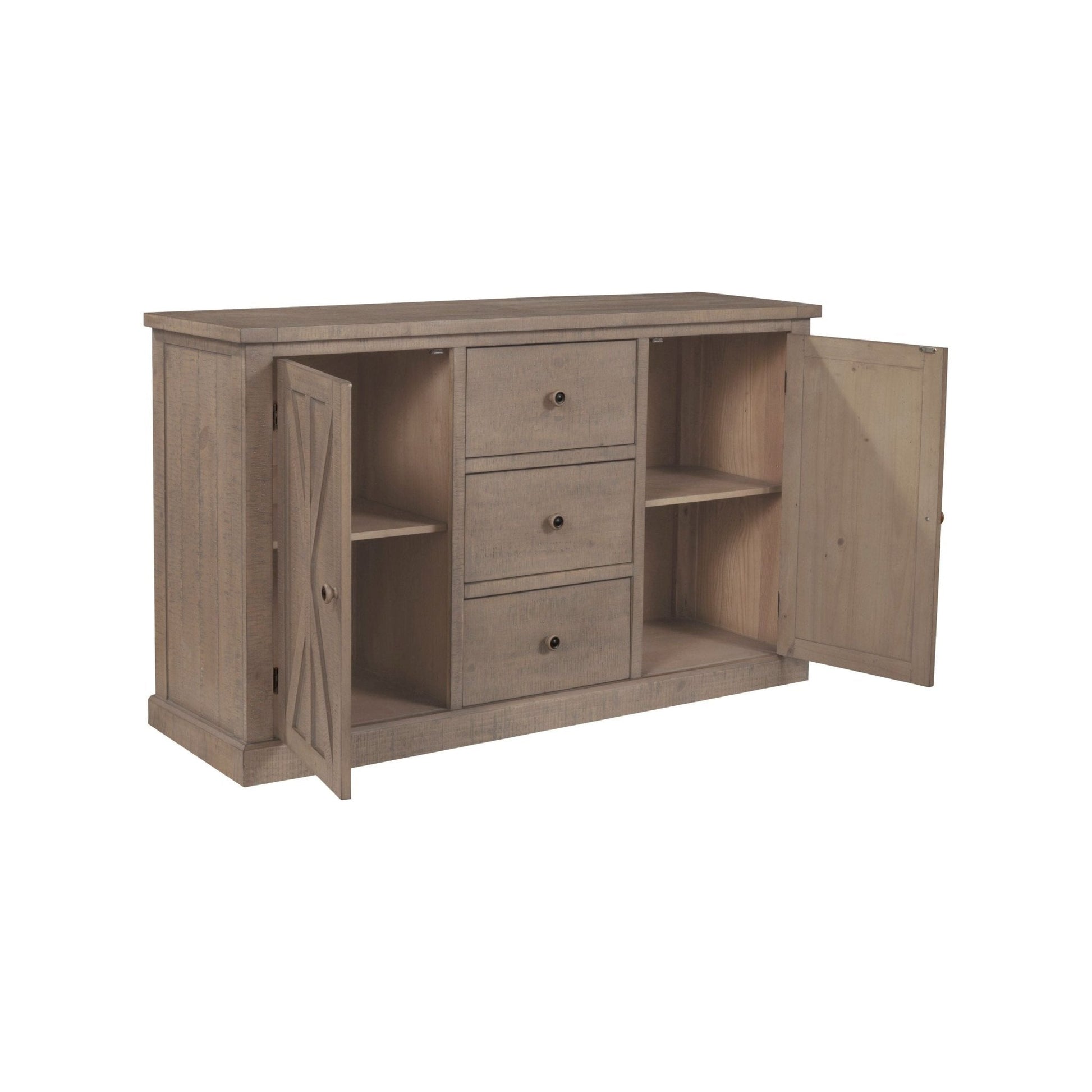 Arlo Sideboard featuring two cabinets and three spacious drawers for stylish modern storage.