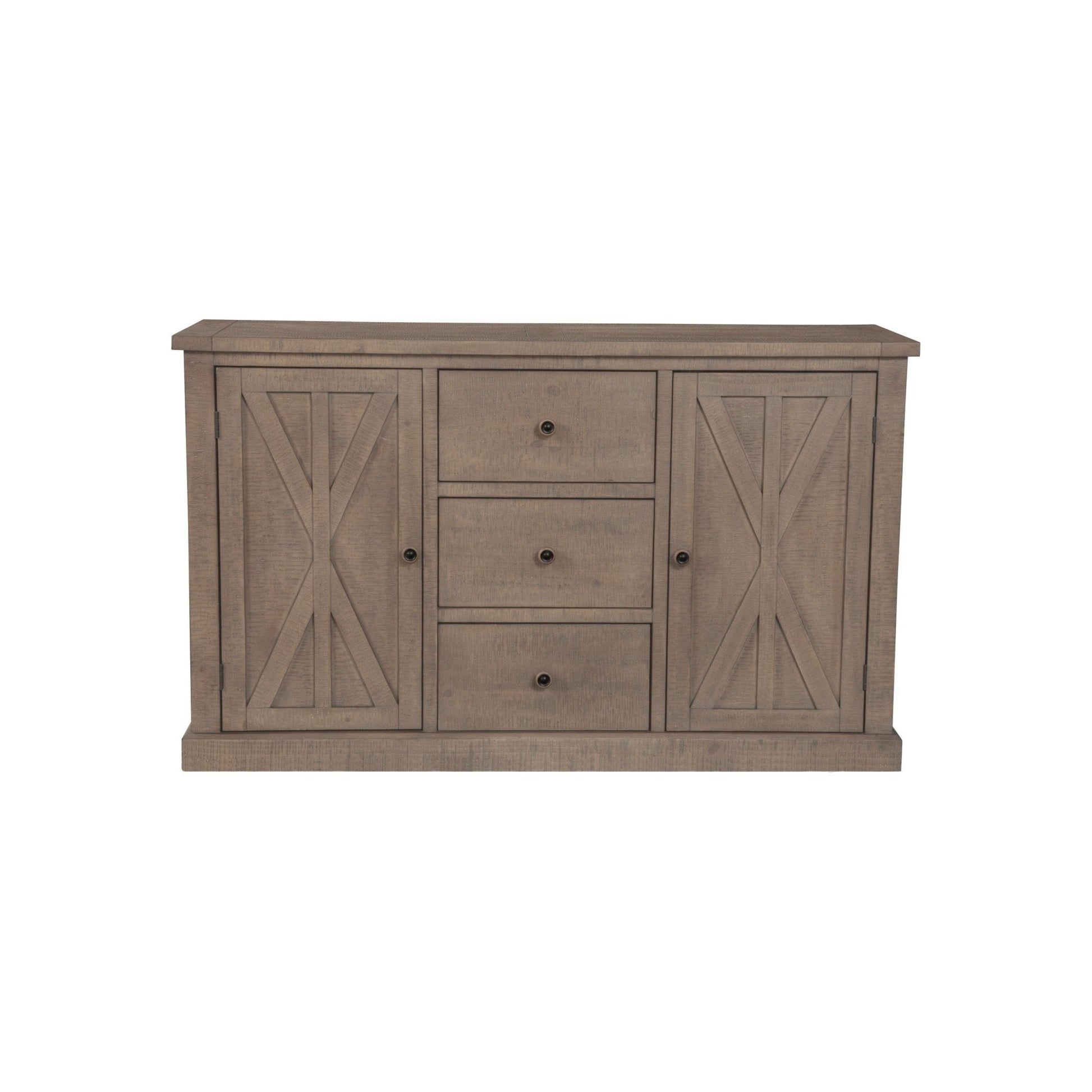 Arlo Sideboard in a modern home, featuring two cabinets and three drawers for stylish storage solutions.