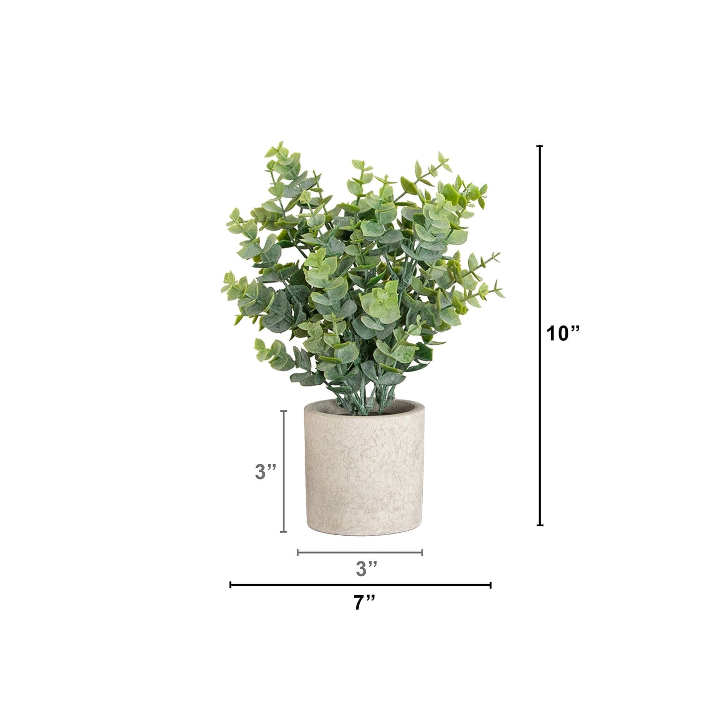 10" Artificial Baby Blue Eucalyptus in Decorative Planter - Set of 3