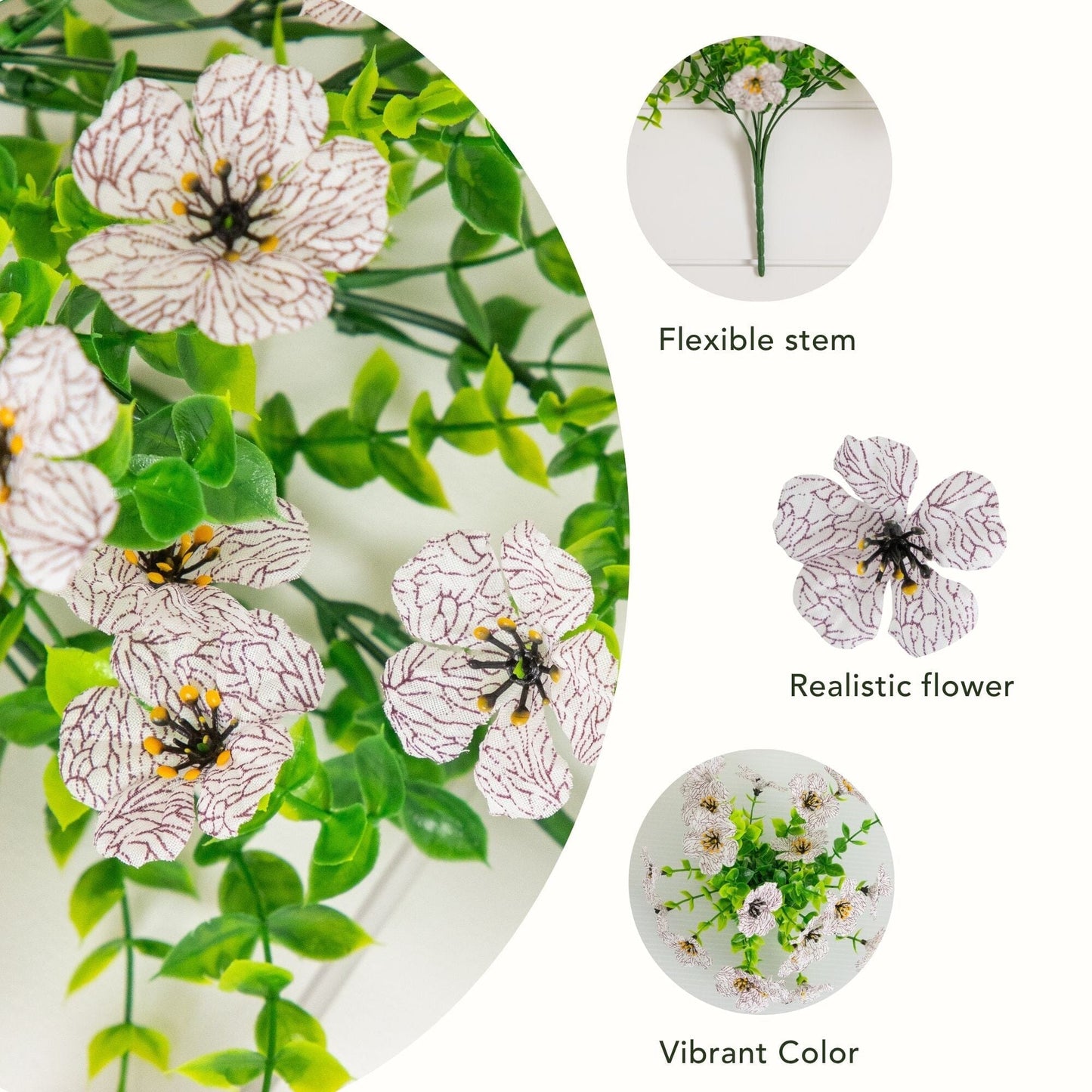 13" UV Daisy Flower Bush Plant (Indoor/Outdoor)- Set of 12