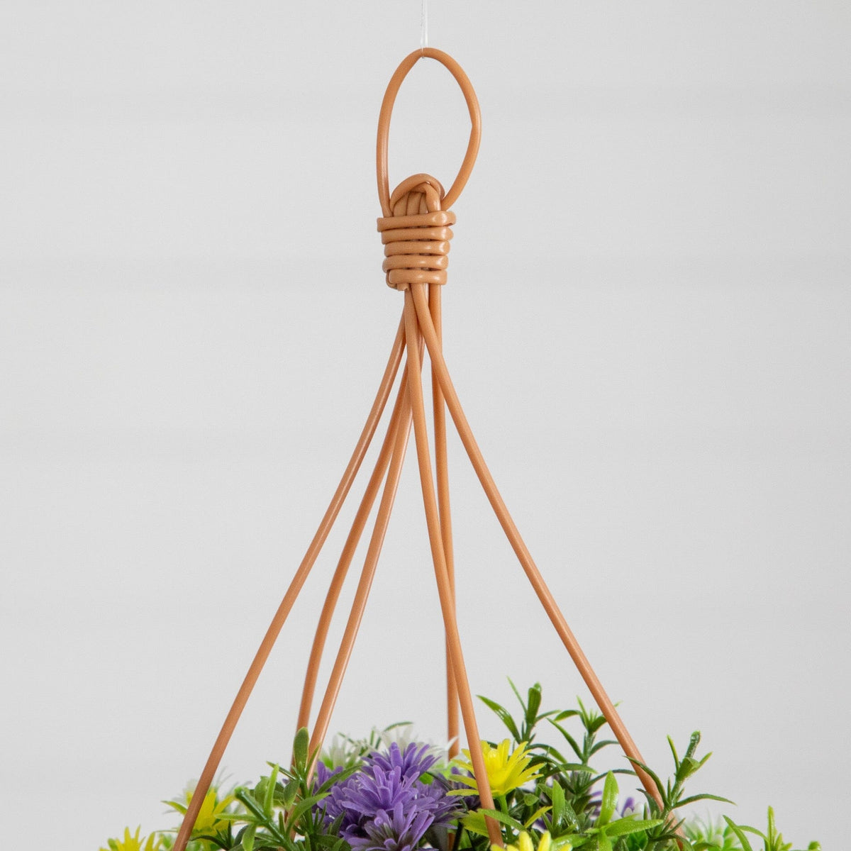 13” UV Resistant Artificial Dandelion and Rosemary in Woven Hanging Basket (Indoor/Outdoor) -Set of 2