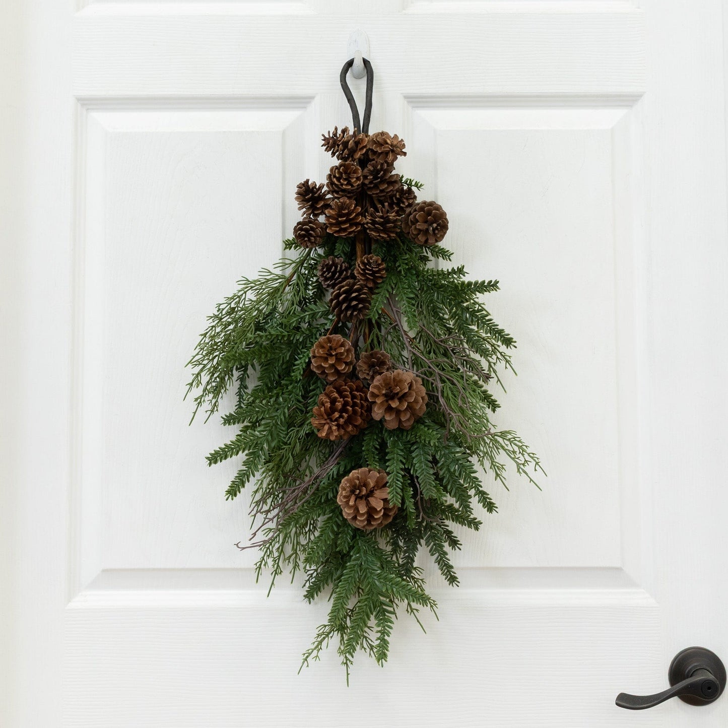 26” Artificial Pine & Pine Cone Teardrop