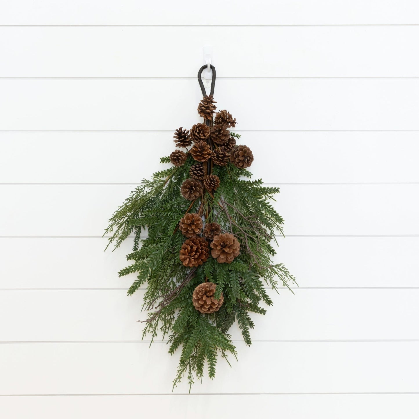 26” Artificial Pine & Pine Cone Teardrop