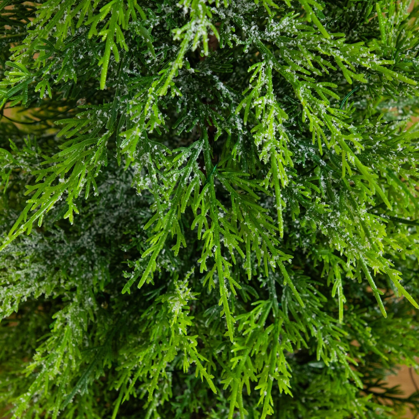 3'  Pre-Lit Artificial Lightly Snowed Cypress Christmas Tree with 38 Warm White LED Lights in Decorative Weaved Basket