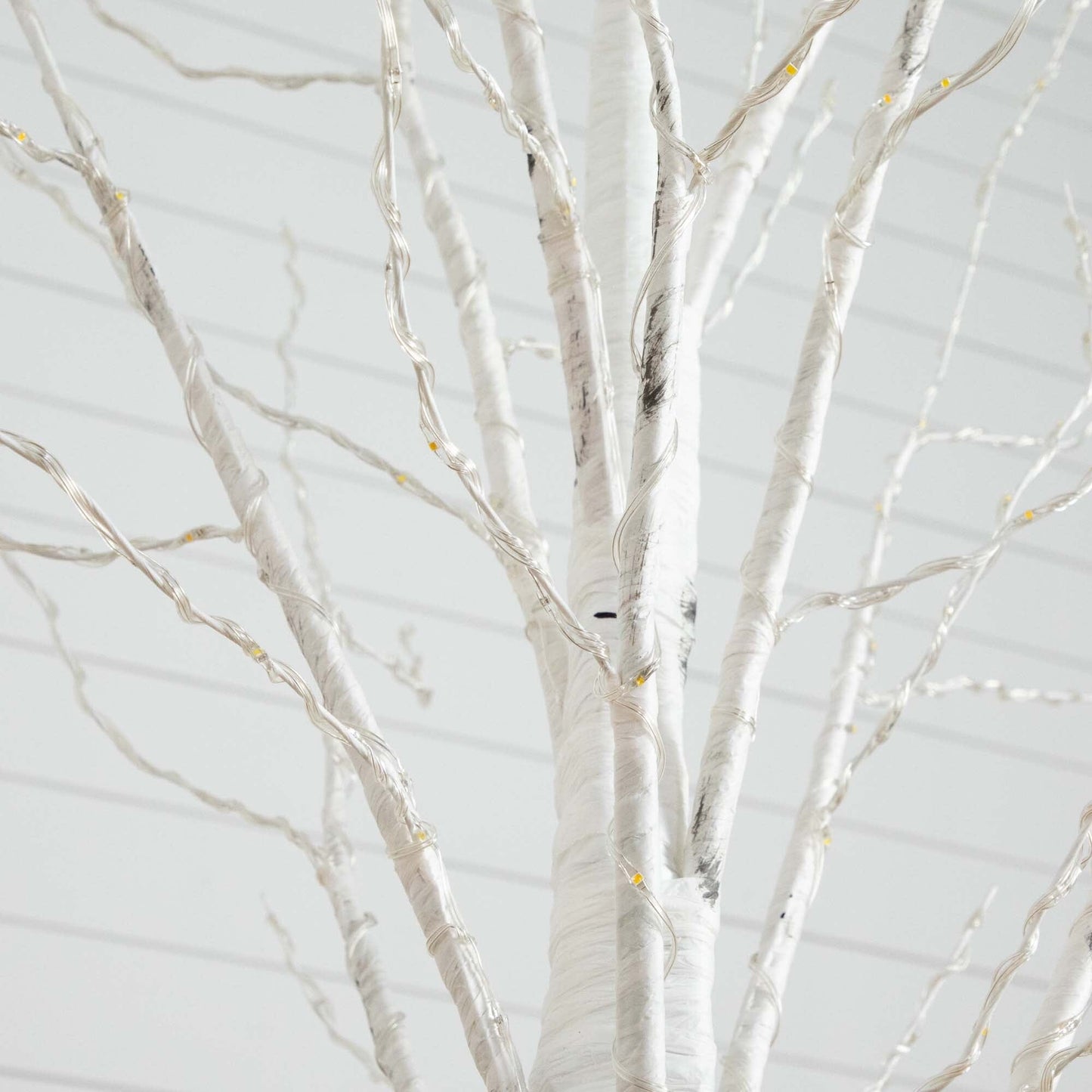 6’ Pre-Lit Artificial White Birch Tree with 92  Warm White LED Lights