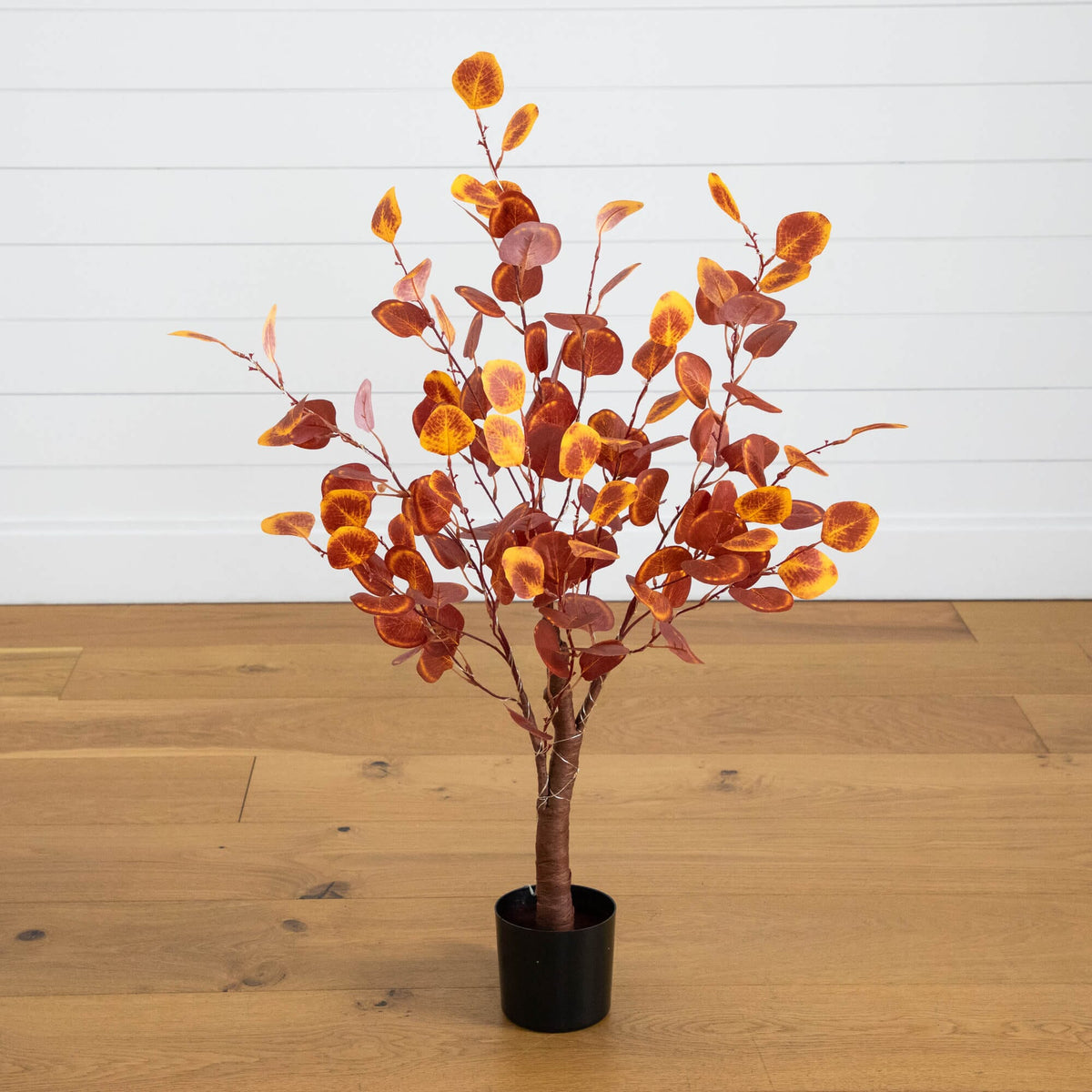 3' Pre-Lit Autumn Eucalyptus Artificial Fall Tree with 80 Warm White LED Lights