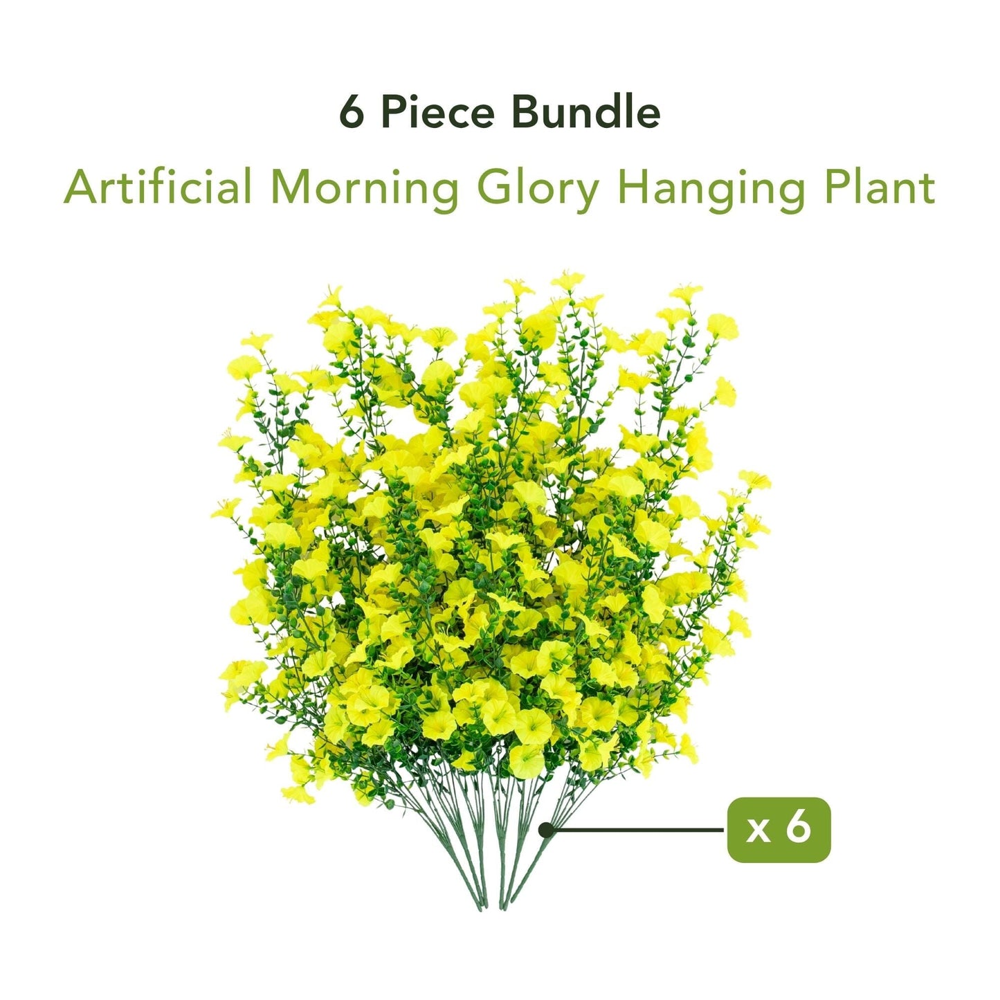30" UV Resistant Artificial Morning Glory Hanging Plant (Indoor/Outdoor) - Set of 6
