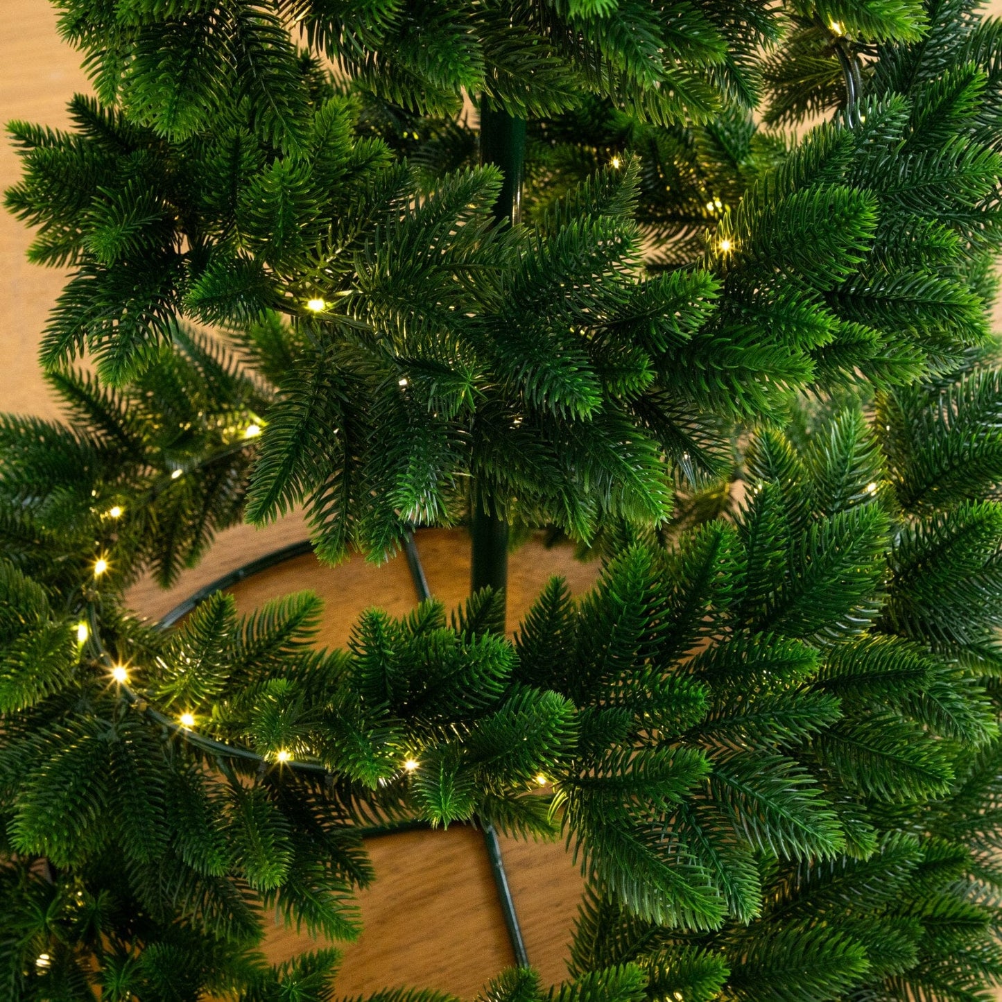 34" UV Resistant Pre-Lit Artificial Spiral Pop Up Christmas Tree with 45 LED Lights and Bow Topper (Indoor/Outdoor)