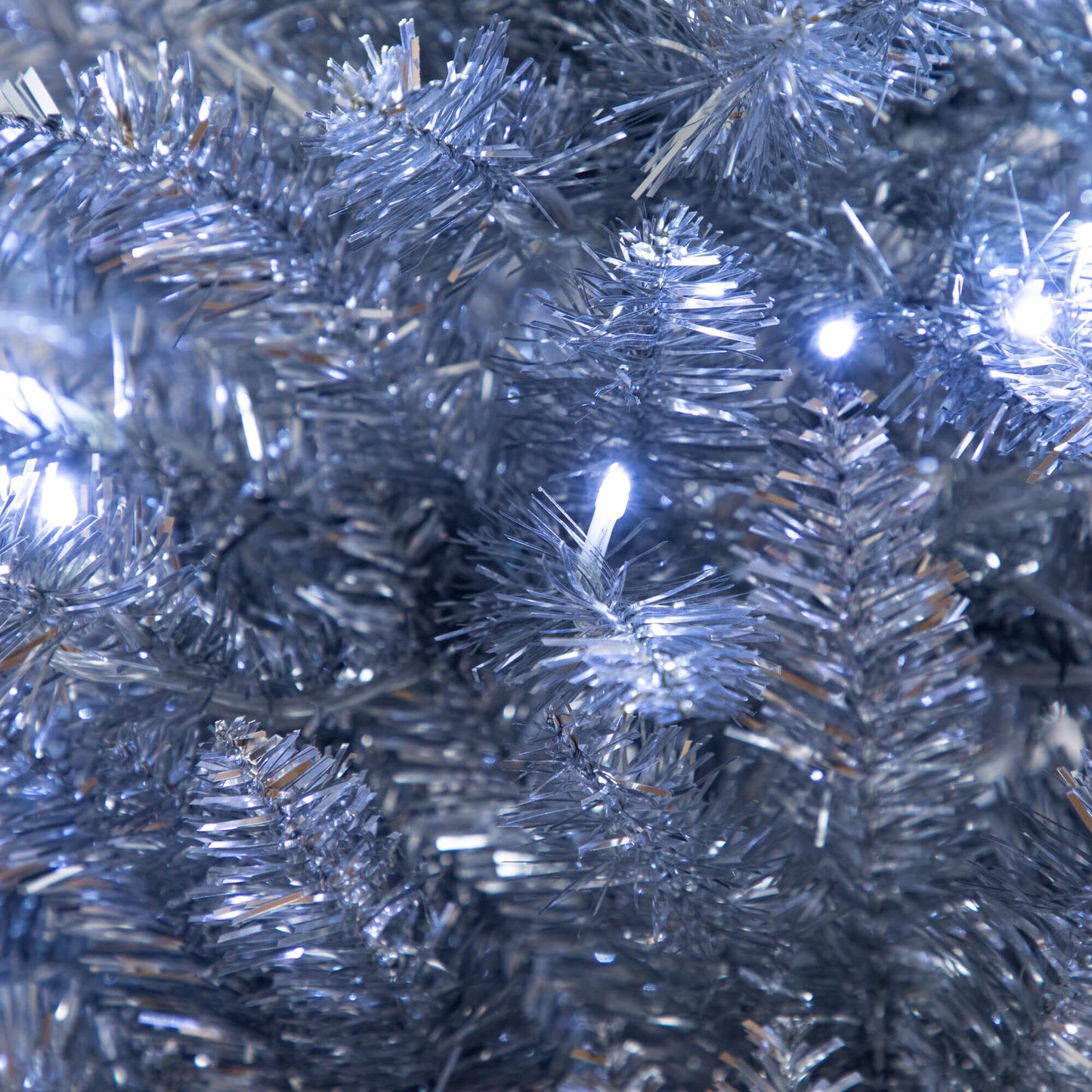 4' Artificial Silver Christmas Tree with 130 Cool White LED Lights