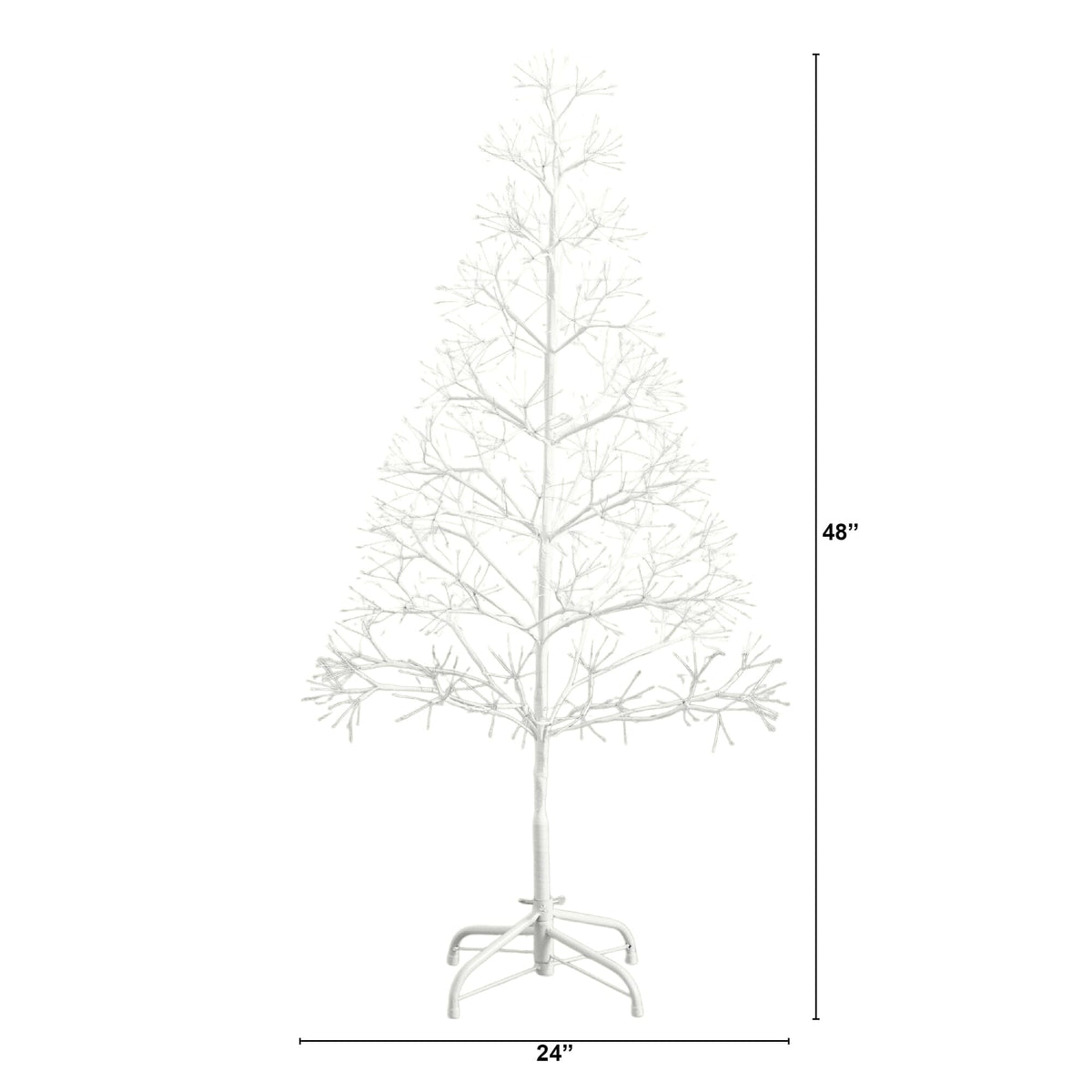 4' Pre-Lit Artificial White  Starburst Tree with 800 Fairy Warm White LED Lights