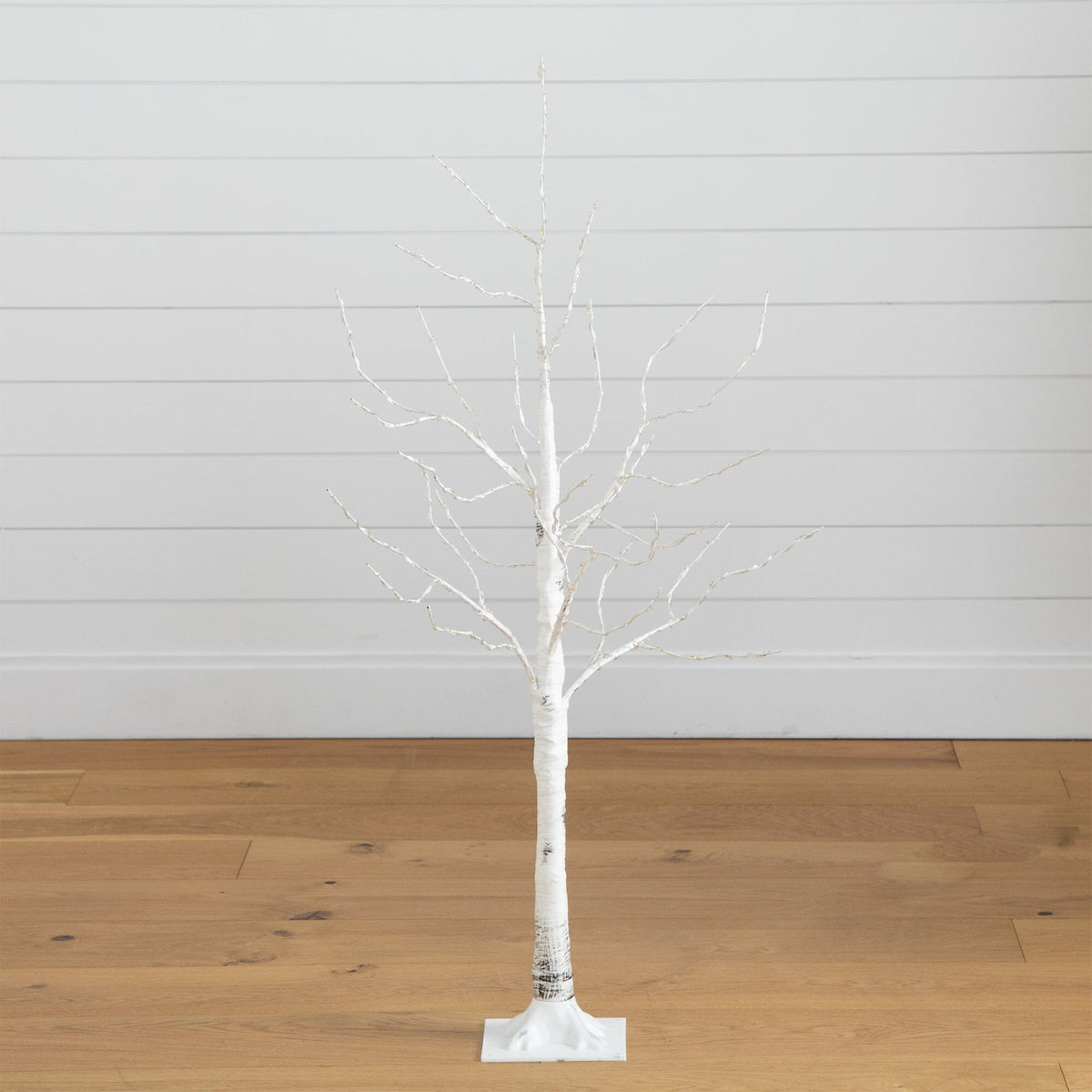 4’ Pre-Lit Artificial White Birch Tree with 180 Warm White LED Lights