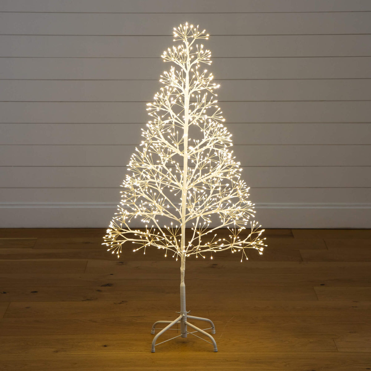 4' Pre-Lit Artificial White  Starburst Tree with 800 Fairy Warm White LED Lights