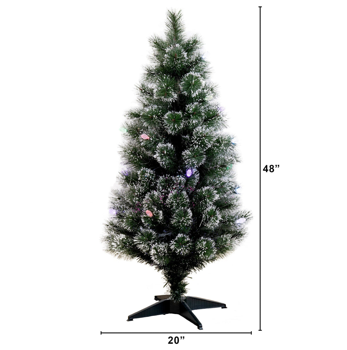 4' Snowy Pre-Lit Fiber Optic Artificial Christmas Tree with 40 Colorful LED Lights
