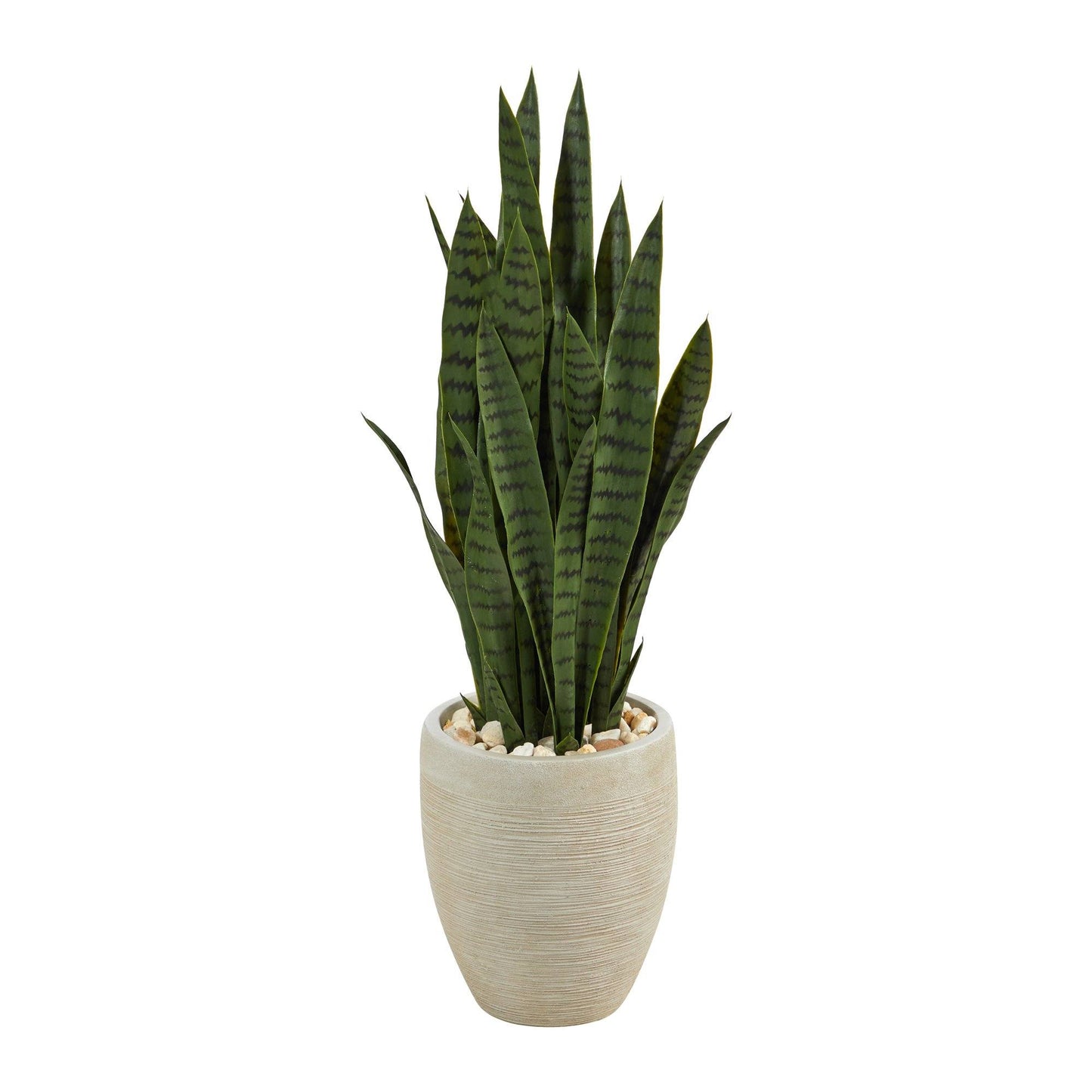 40” Artificial Sansevieria in Sand Colored Planter