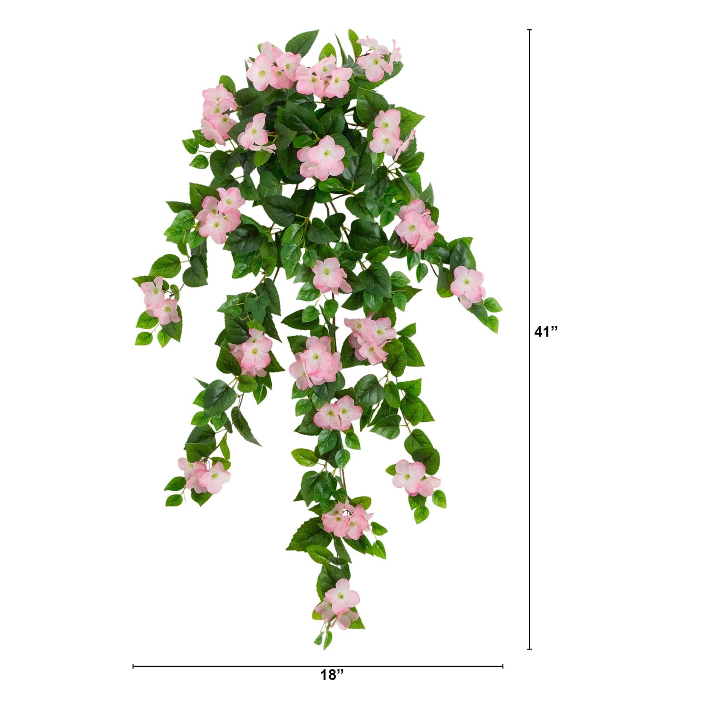41" UV Resistant Artificial Hydrangea Hanging Plant (Indoor/Outdoor) - Set of 2