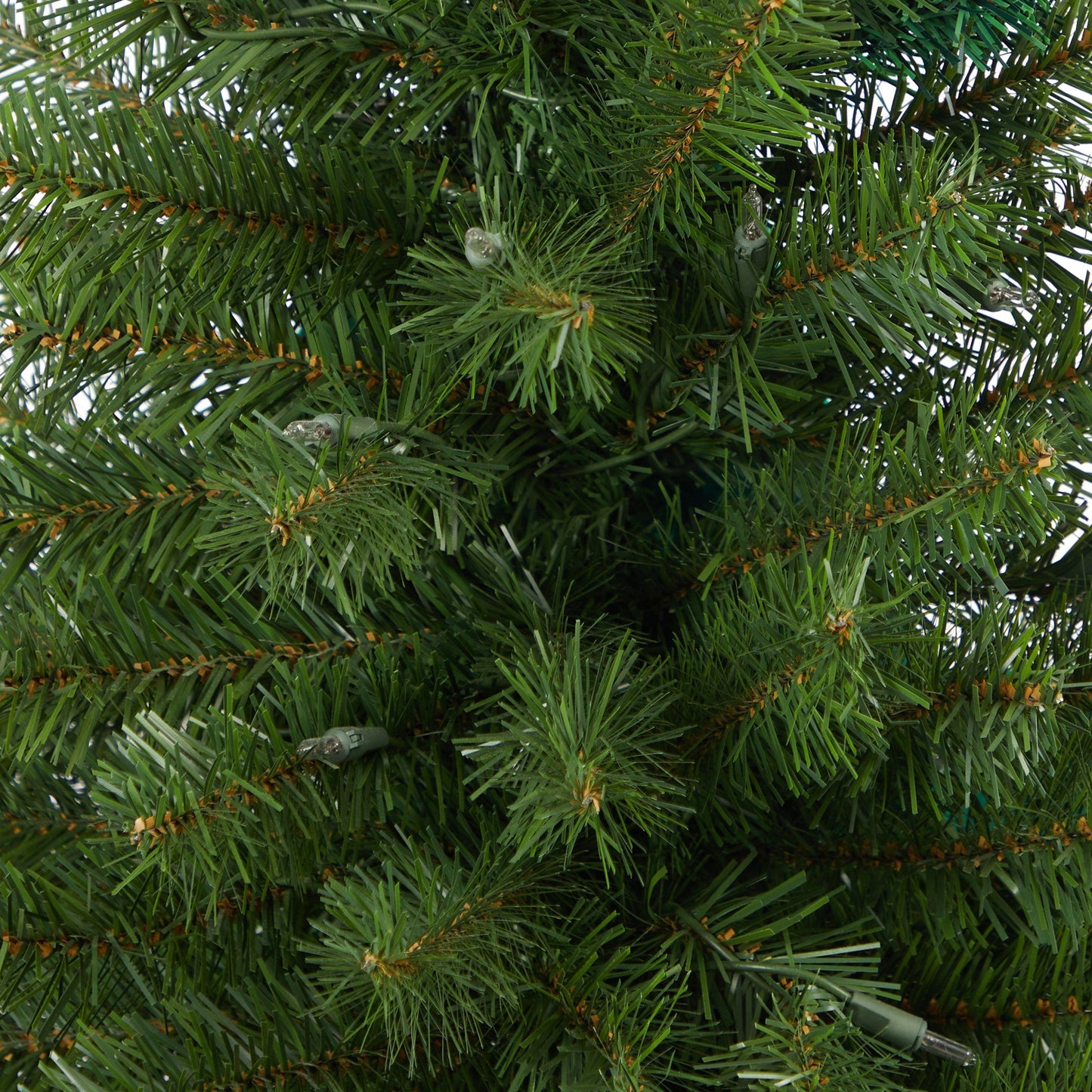 4.5’ Virginia Fir Artificial Christmas Tree with 100 Clear Lights and 223 Bendable Branches in Red Planter
