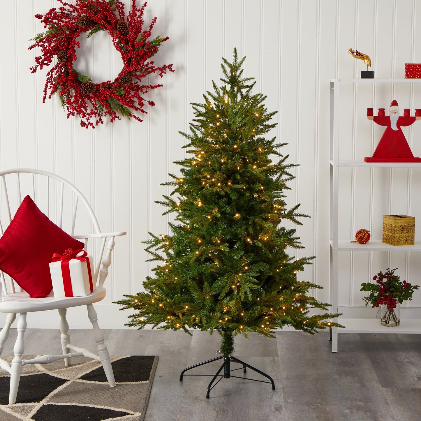 5’ Colorado Mountain Fir “Natural Look” Artificial Christmas Tree with 250 Clear LED Lights