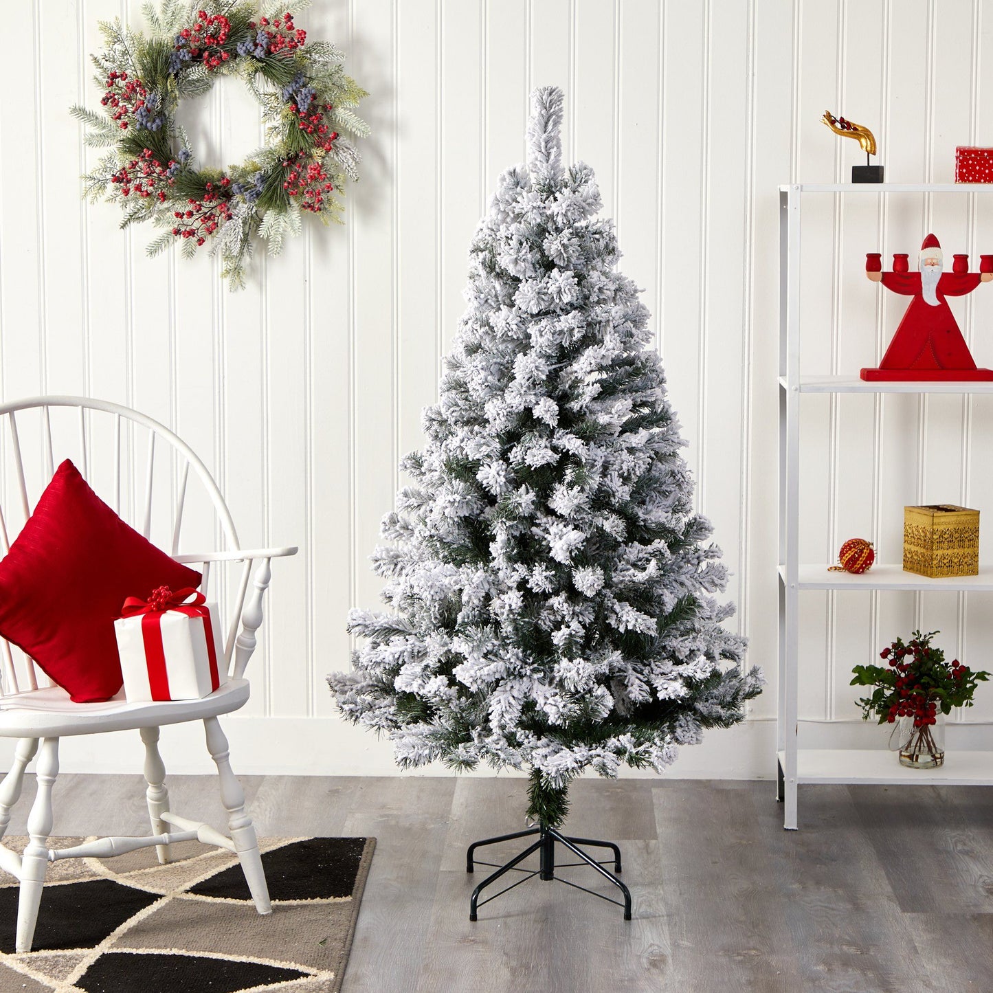 5' Flocked West Virginia Fir Artificial Christmas Tree