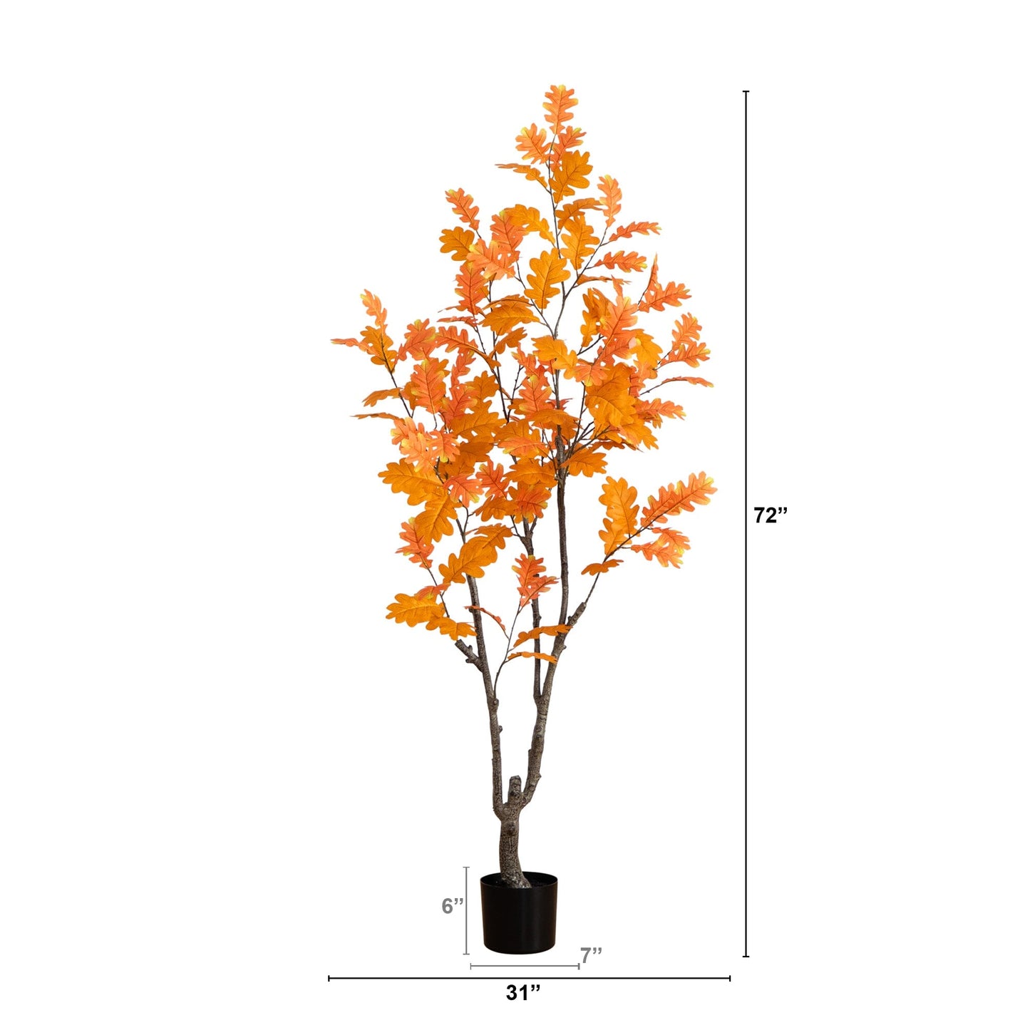 6' Artificial Autumn Oak Tree