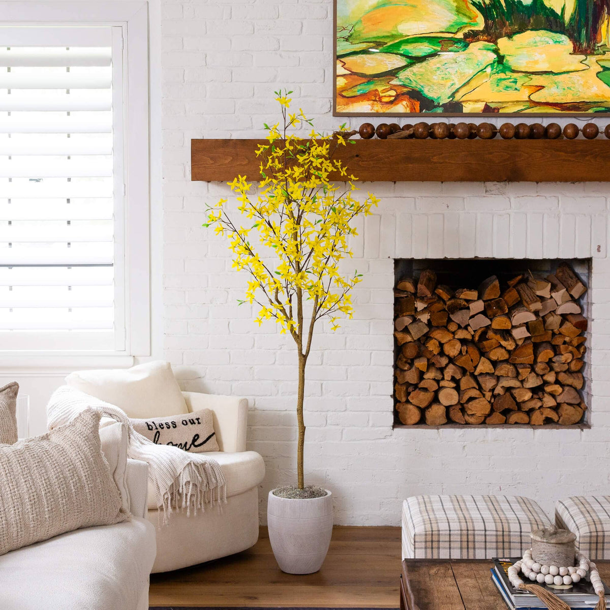 6' Artificial Forsythia Tree