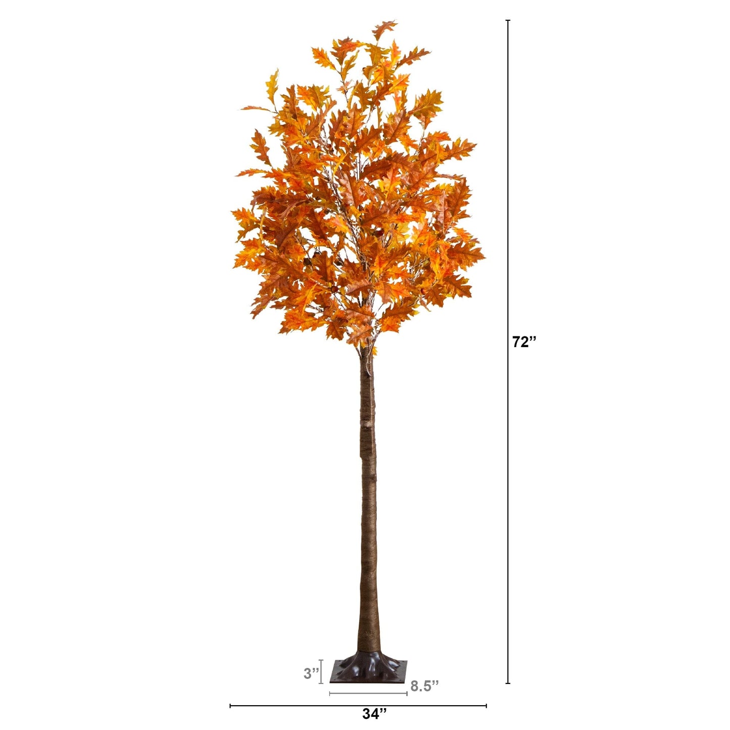 6' Pre-Lit Burnt Orange Autumn Maple Artificial Fall Tree with 300 Warm White LED Lights