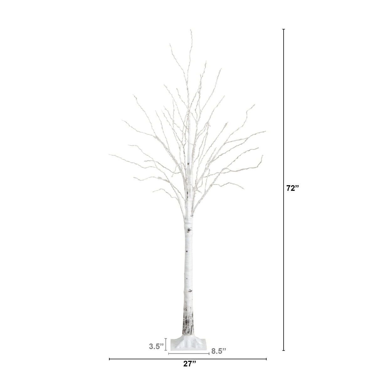 6’ Pre-Lit Artificial White Birch Tree with 400 Color Changing LED Lights