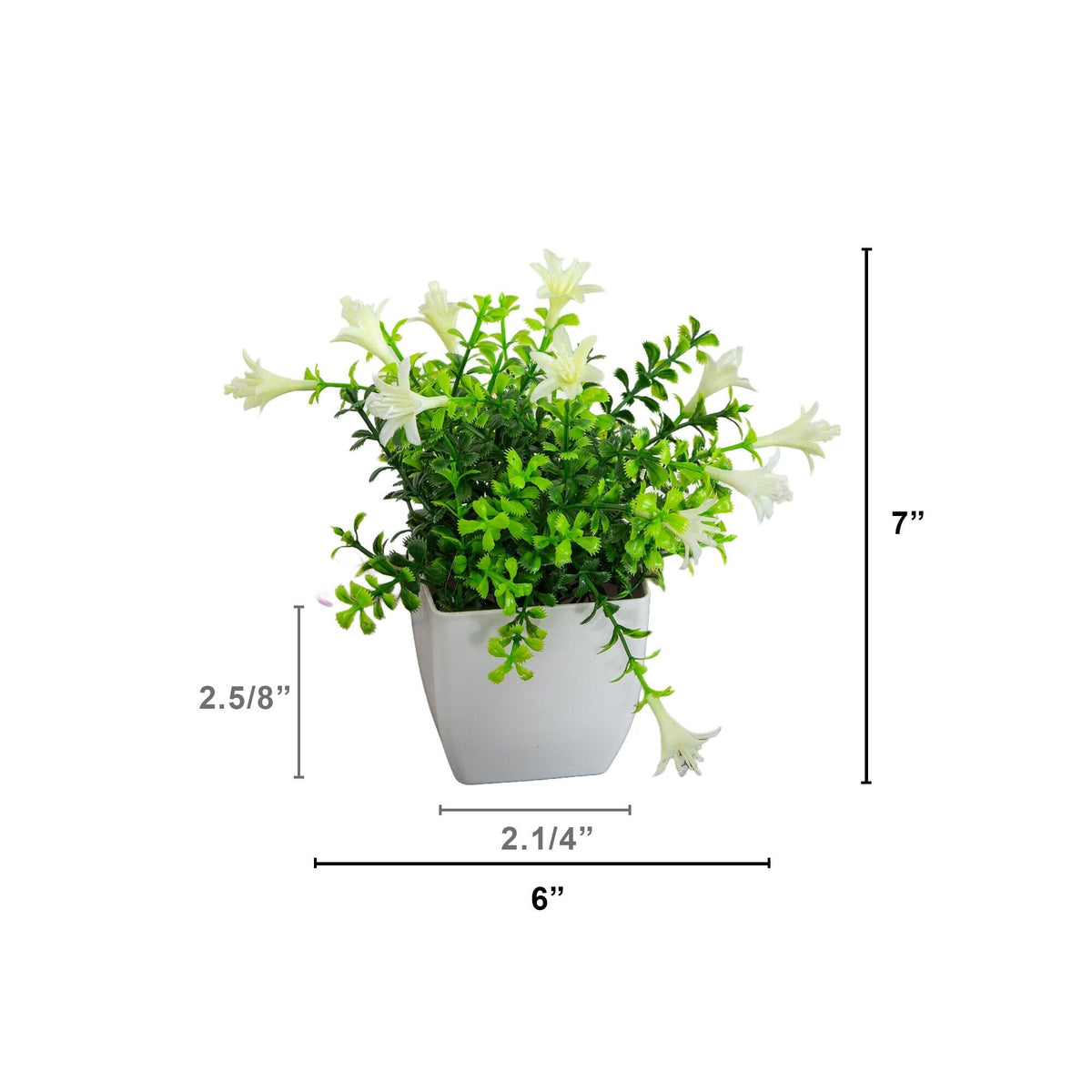 7” Artificial Mini Flowering Potted Plants - Set of 4