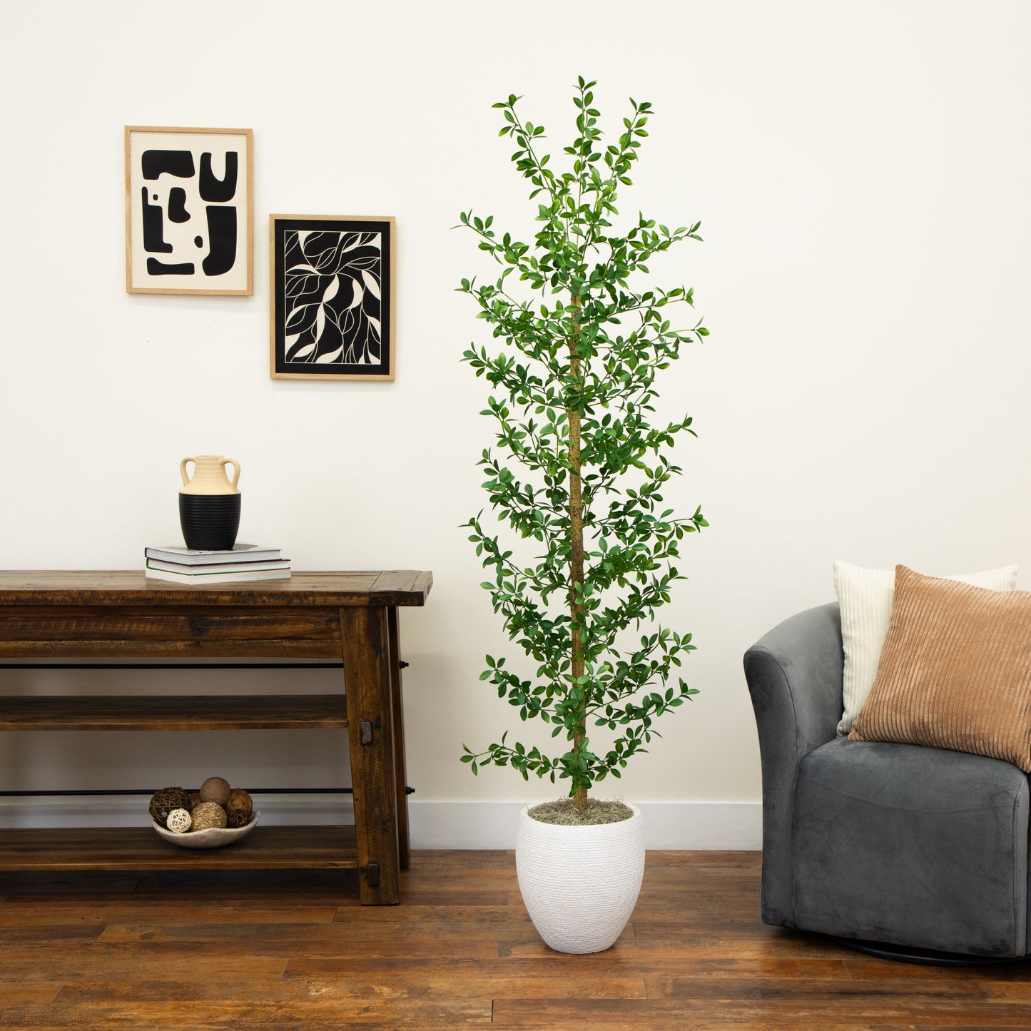 7' Artificial Shady Lady Black Olive Tree