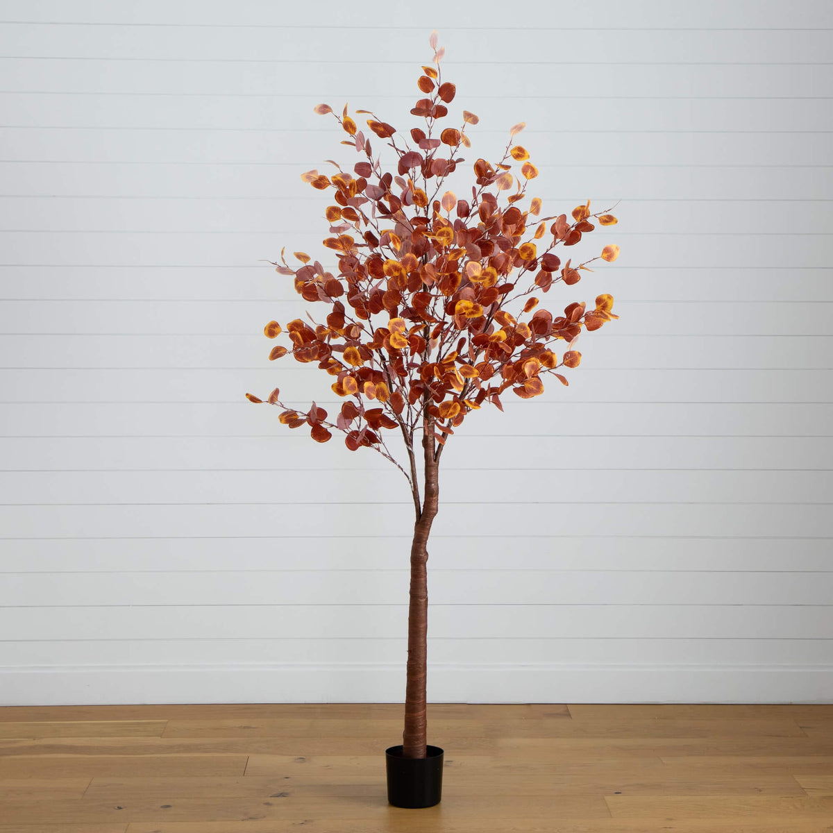 7' Pre-Lit Grand Autumn Eucalyptus Artificial Fall Tree with 420 Warm White LED Lights