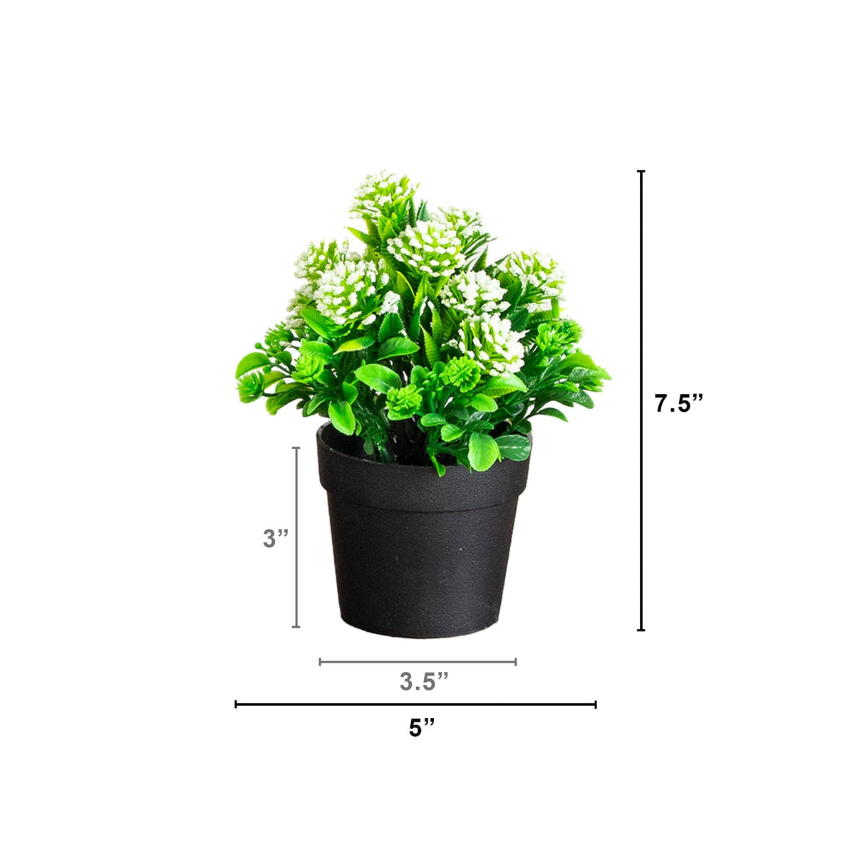 7.5" Artificial Mixed Flowering Plant in Black Pot - Set of 4