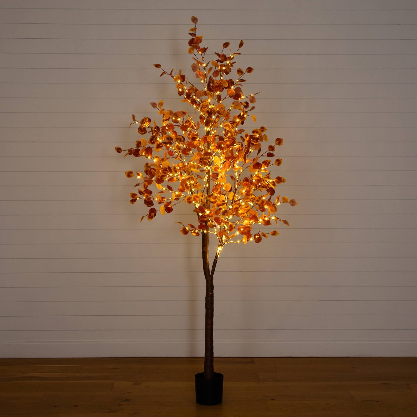 8' Pre-Lit Grand Autumn Eucalyptus Artificial Fall Tree with 540 Warm White LED Lights