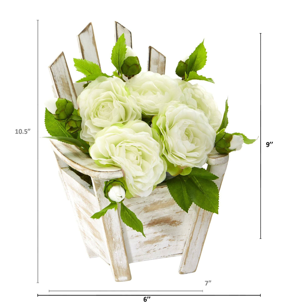 9” Camellia Artificial Arrangement in Chair Planter
