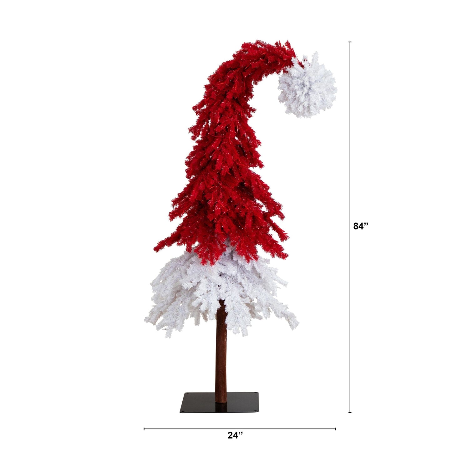 7’ Holiday Red Santa’s Hat Christmas Tree with 500 LED lights and 1272 Bendable Branches