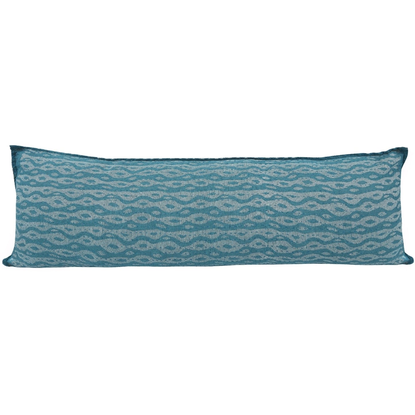 Artisan Hand Loomed Cotton Lumbar Pillow - Blue Ocean - 16"x48" Arcadia Home