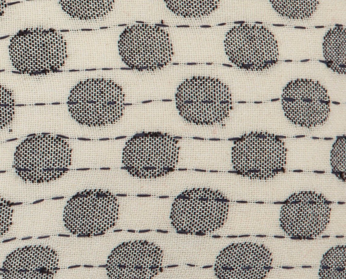 Artisan Hand Loomed Cotton Lumbar Pillow - Gray Dots - 16"x48" Arcadia Home