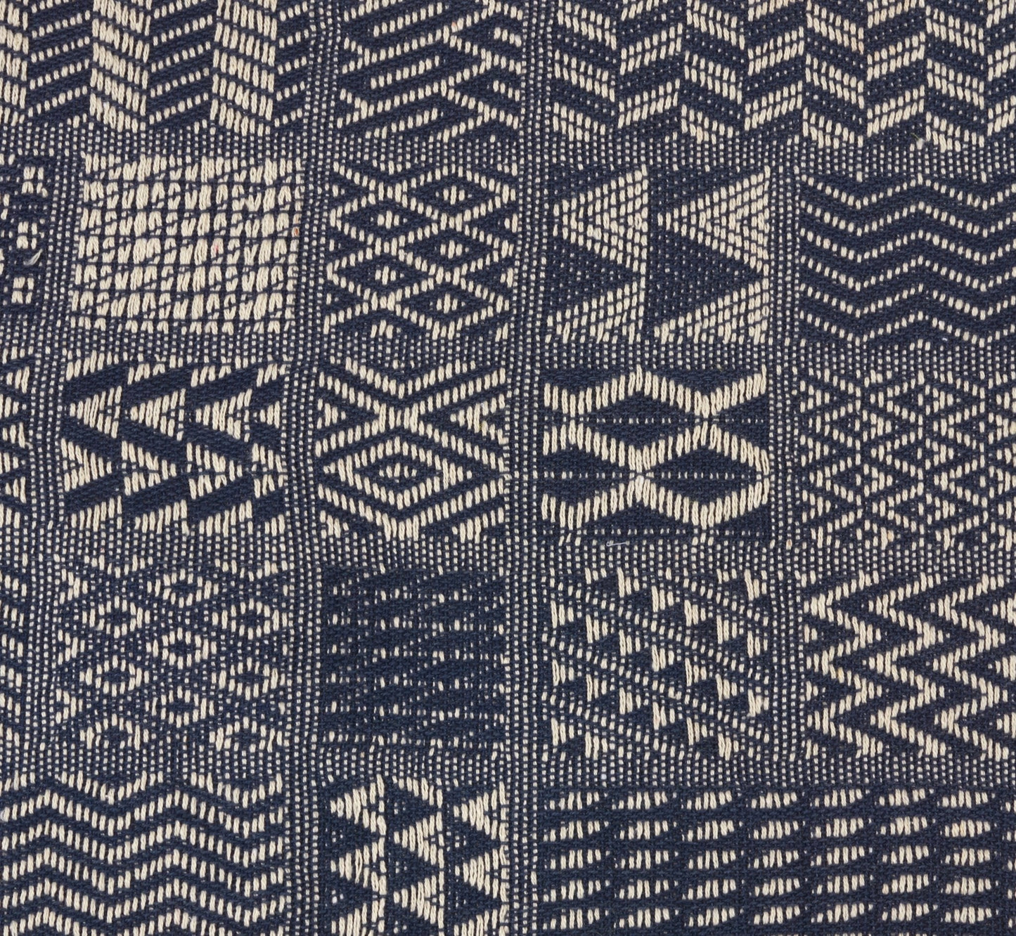 Artisan Hand Loomed Cotton Lumbar Pillow - Indigo Blocks - 16"x48" Arcadia Home