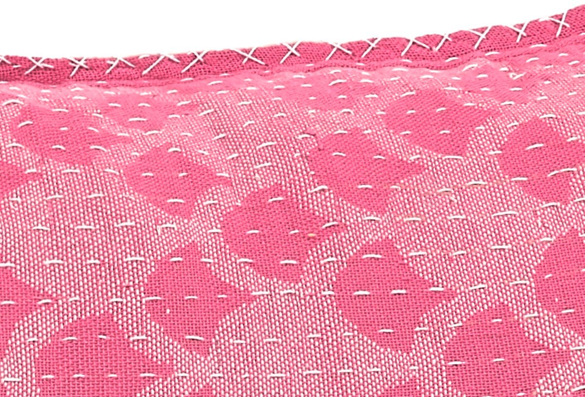 Artisan Hand Loomed Cotton Lumbar Pillow - Pink Ginkgo - 16"x48" Arcadia Home