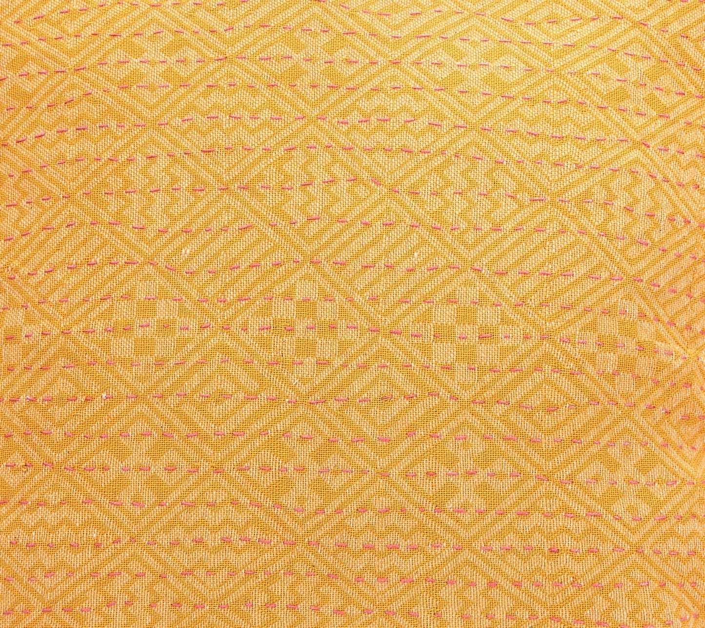 Artisan Hand Loomed Cotton Lumbar Pillow - Yellow Diamonds - 16"x48" Arcadia Home