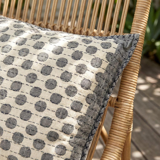 Artisan Hand Loomed Cotton Square Pillow - Dots Gray - 24" Arcadia Home